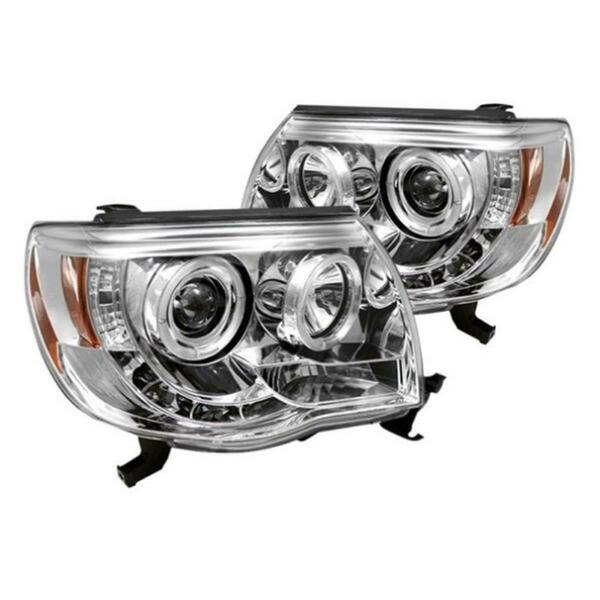 Spyder 2005-2011 Toyota Tacoma Chrome Halo Projector LED Headlights 5011923